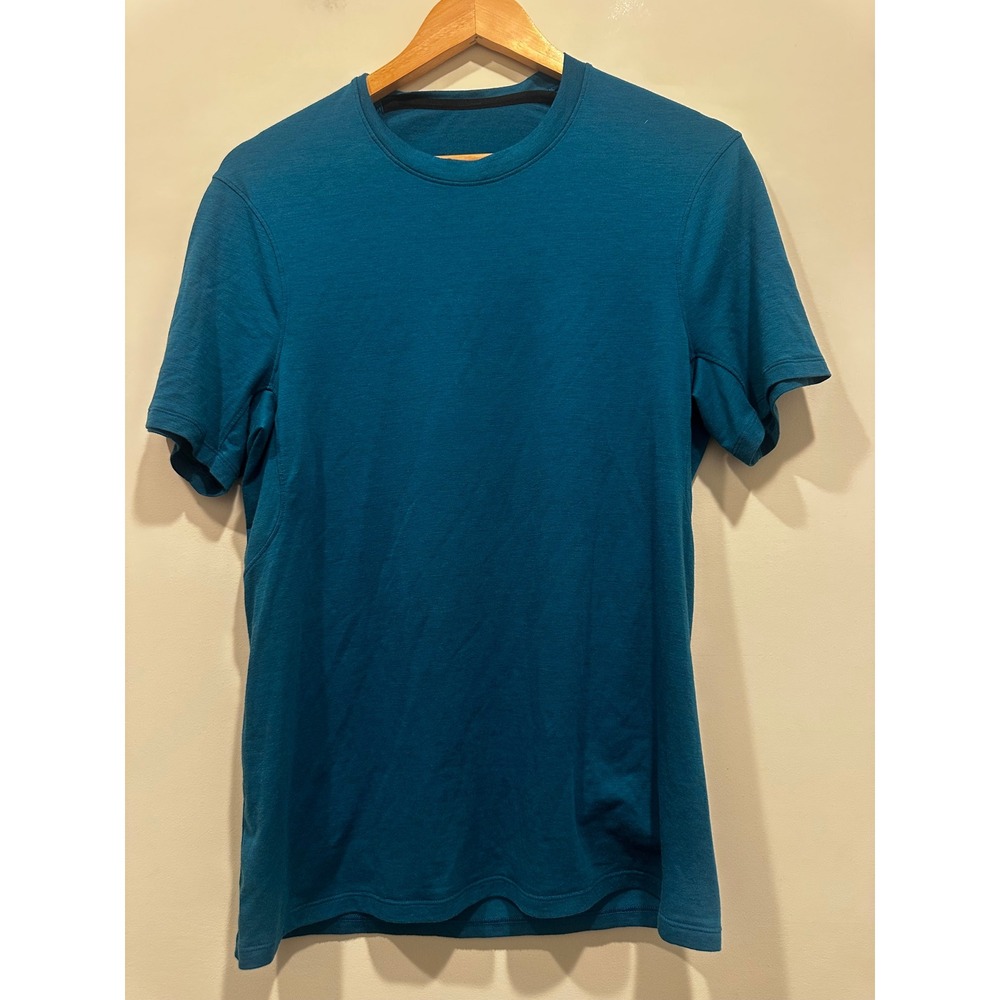 Lululemon Mens Metal Vent Tech Short Sleeve Shirt Teal Blue Heathered Tee